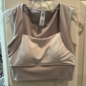 Velocity Gray and Cream Sports Bra